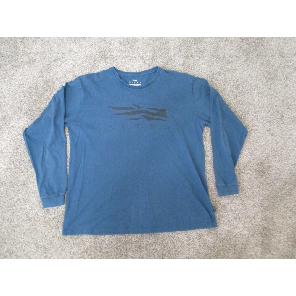 Sitka Long Sleeve Shirt Logo Hit Mens XL blue